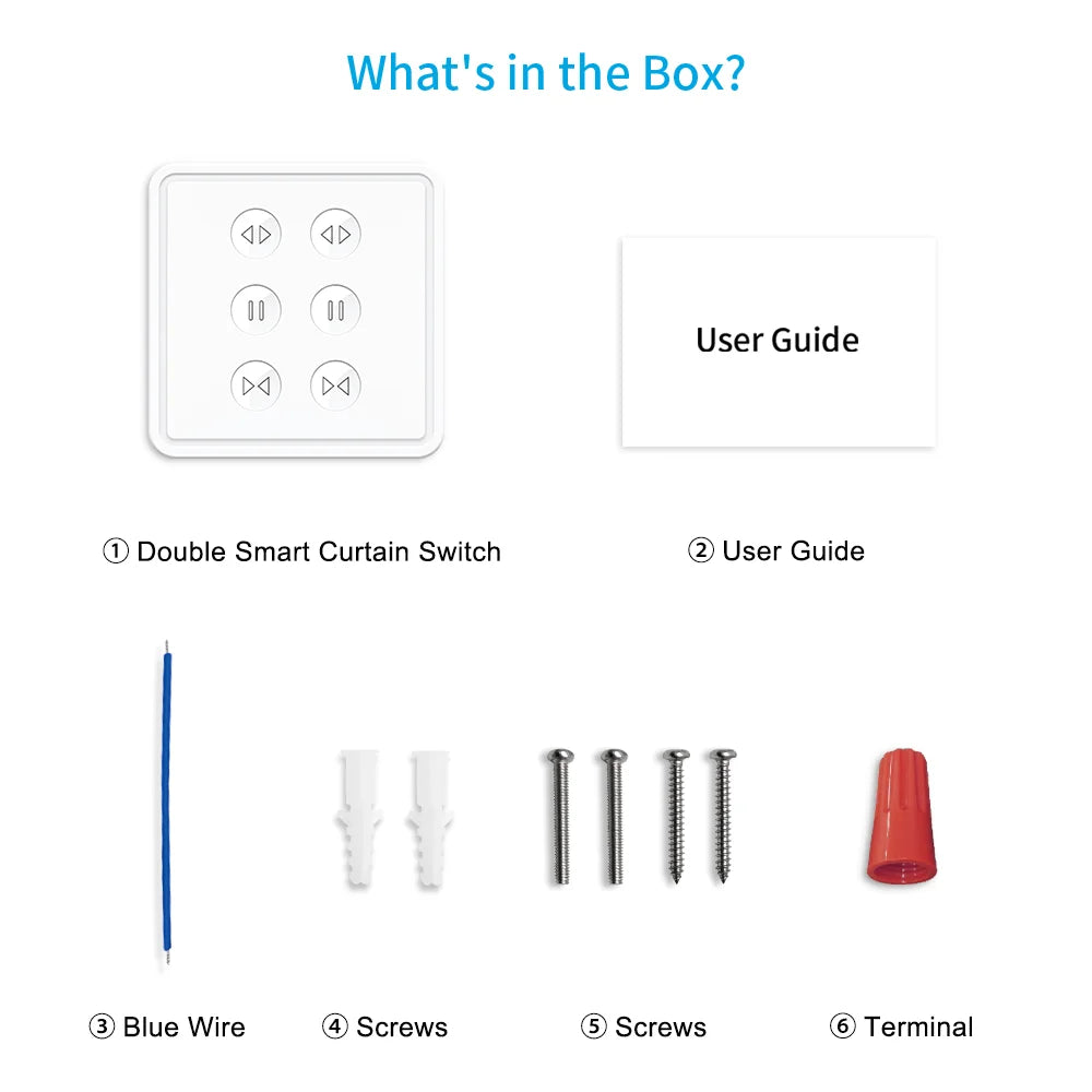 Tuya Smart Life EU WiFi Double Curtain Blind Switch for Roller Shutter – Electric Motor Control with Google Home, Alexa, and Echo Voice Control