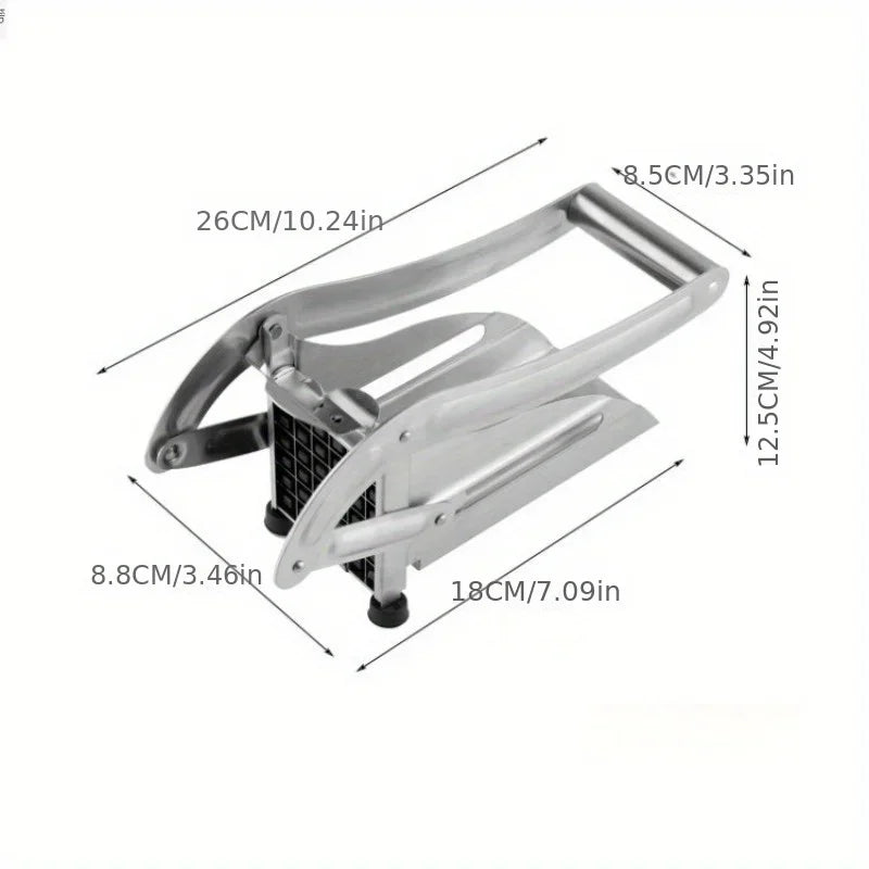 One Piece Stainless Steel French Fry Cutting Machine - Multifunctional Potato Slicer with Adjustable Blade