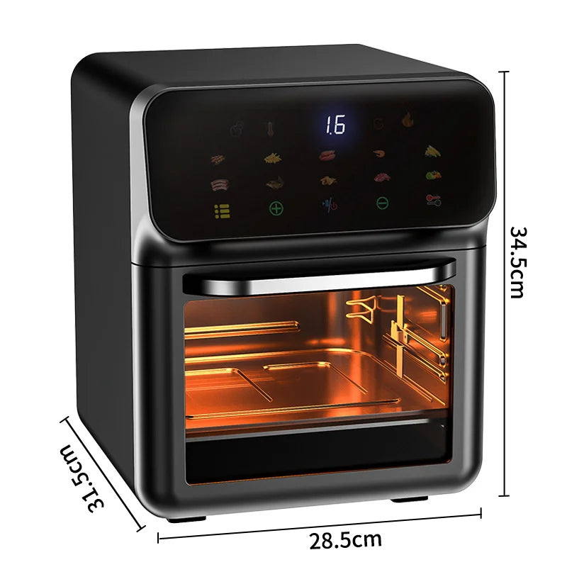10L Large Capacity Electric Air Fryer – Oil-Free Automatic Household Kitchen 360° Baking Convection Oven with Intelligent Control