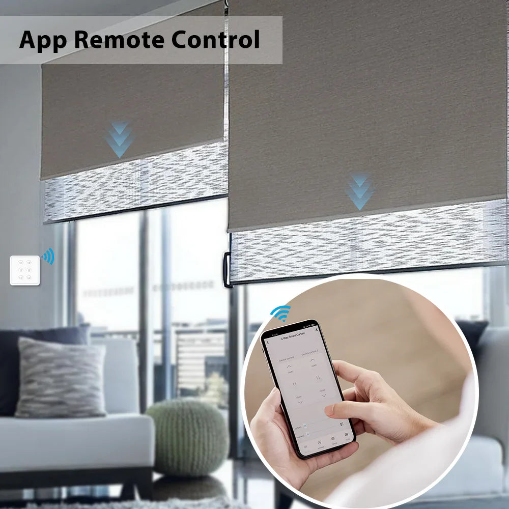 Tuya Smart Life EU WiFi Double Curtain Blind Switch for Roller Shutter – Electric Motor Control with Google Home, Alexa, and Echo Voice Control