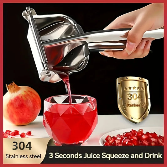 Stainless Steel Manual Juice Squeezer - 304 Kitchen Gadget for Fresh Citrus and Fruit Juices