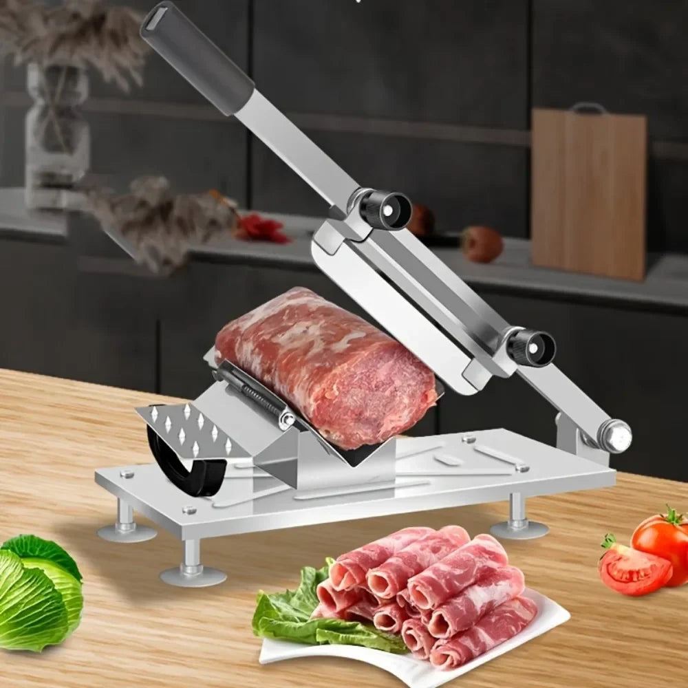 Portable Manual Bone Cutting Knife - Stainless Steel Frozen Meat & Vegetable Slicer for Household Us