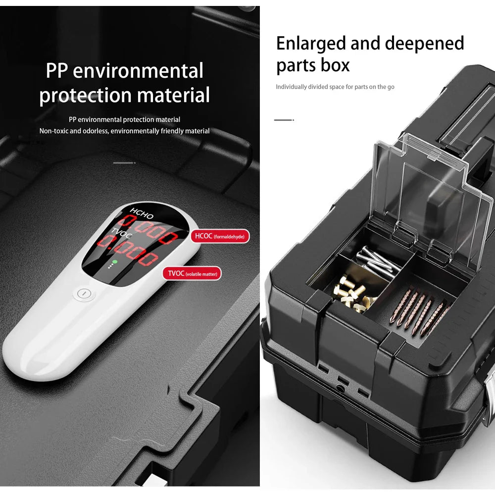 3-Tier Foldable Tool Box – Extra Large Capacity Thickened Plastic Tool Chest for DIY, Workshop & Home Repair Storage