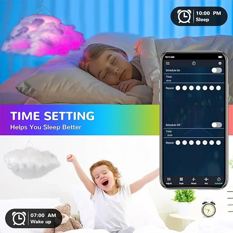 3D Thunder Cloud LED Ambient Light – Remote & APP Control, DIY Color Changing Lamp for Living Room, Game Room, and Party Decor