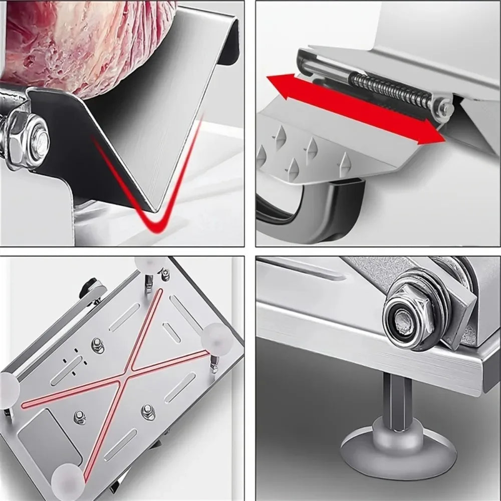 Portable Manual Bone Cutting Knife - Stainless Steel Frozen Meat & Vegetable Slicer for Household Us