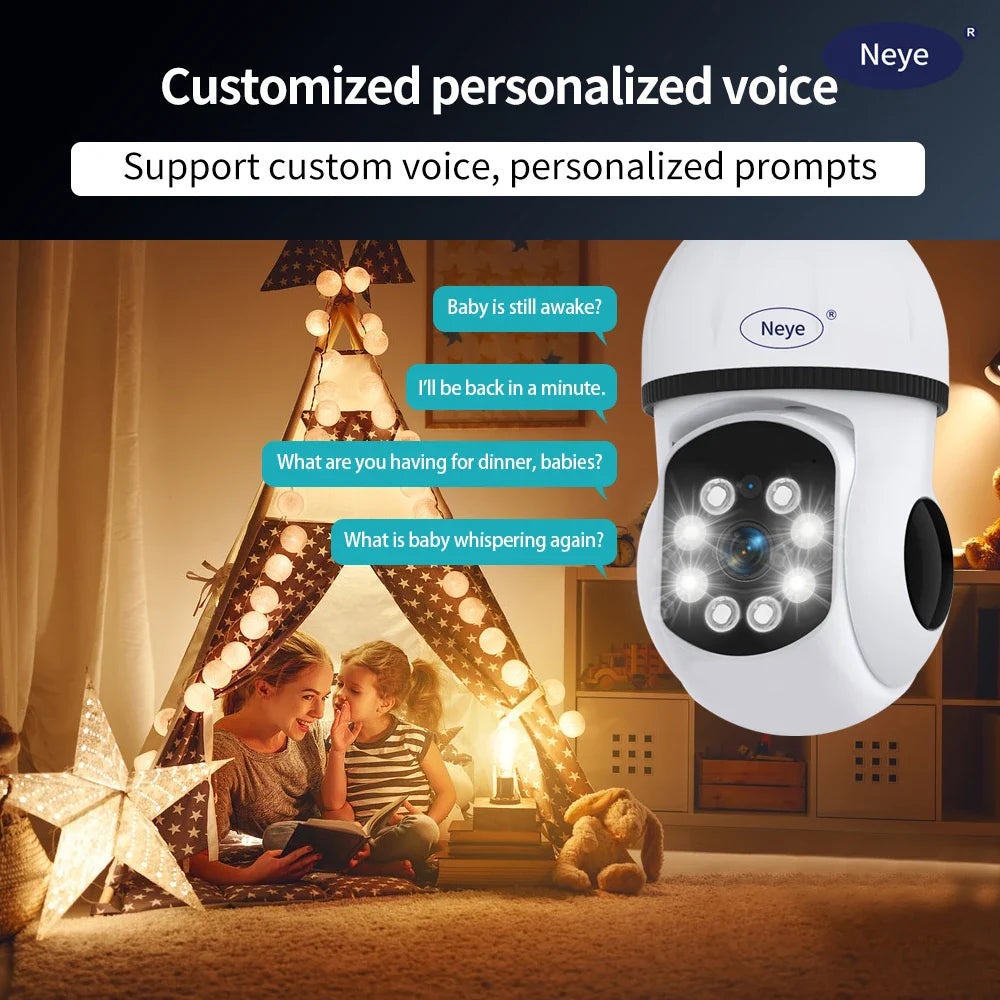 8MP 4K WiFi Home Light Bulb Camera - 360° Spotlight E27 Light Bulb Camera with Color Night Vision