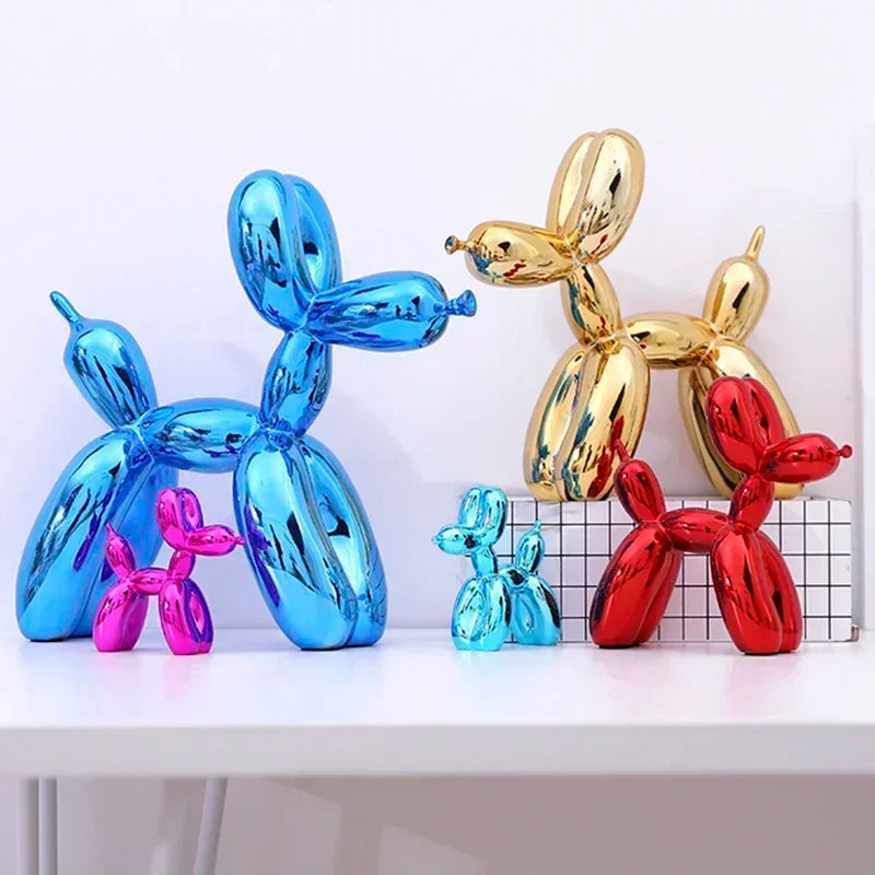 Resin Balloon Dog Sculpture – Nordic Animal Figurine for Home, Office Table Decoration & Unique Gift