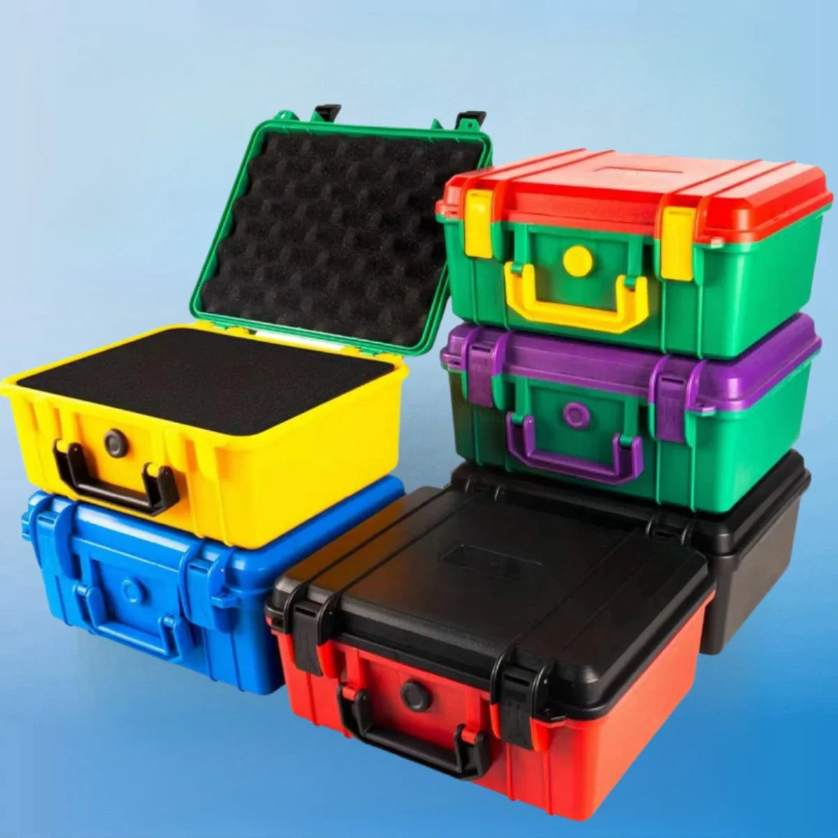 Multi-Function Water-Repellent and Moisture-Proof Tool Box with Sponge Protection – Shockproof, Dustproof, and Waterproof Storage Case
