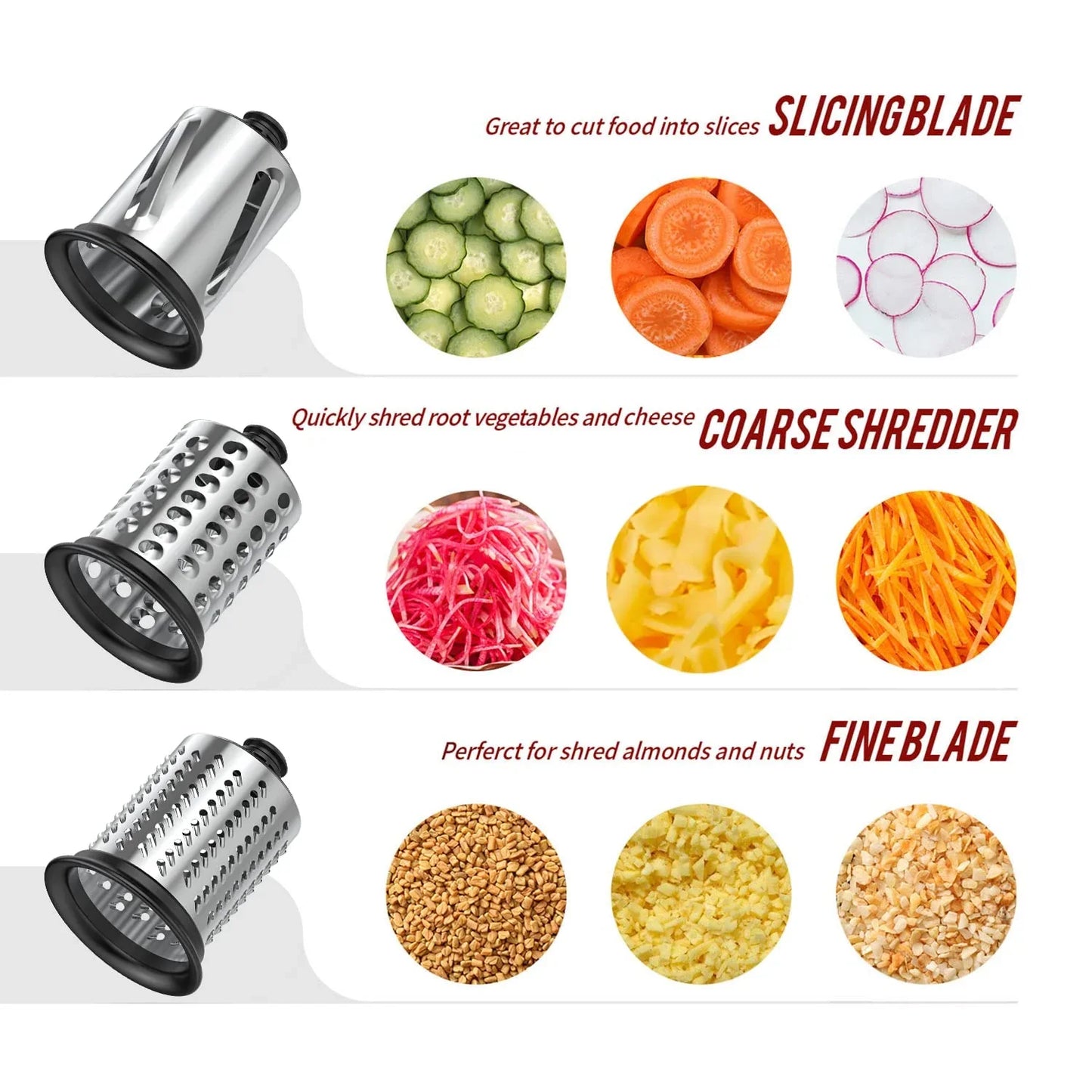 Gvode Slicer Shredder Attachment for KitchenAid Stand Mixers - Dishwasher Safe Vegetable & Cheese Grater, Salad Maker