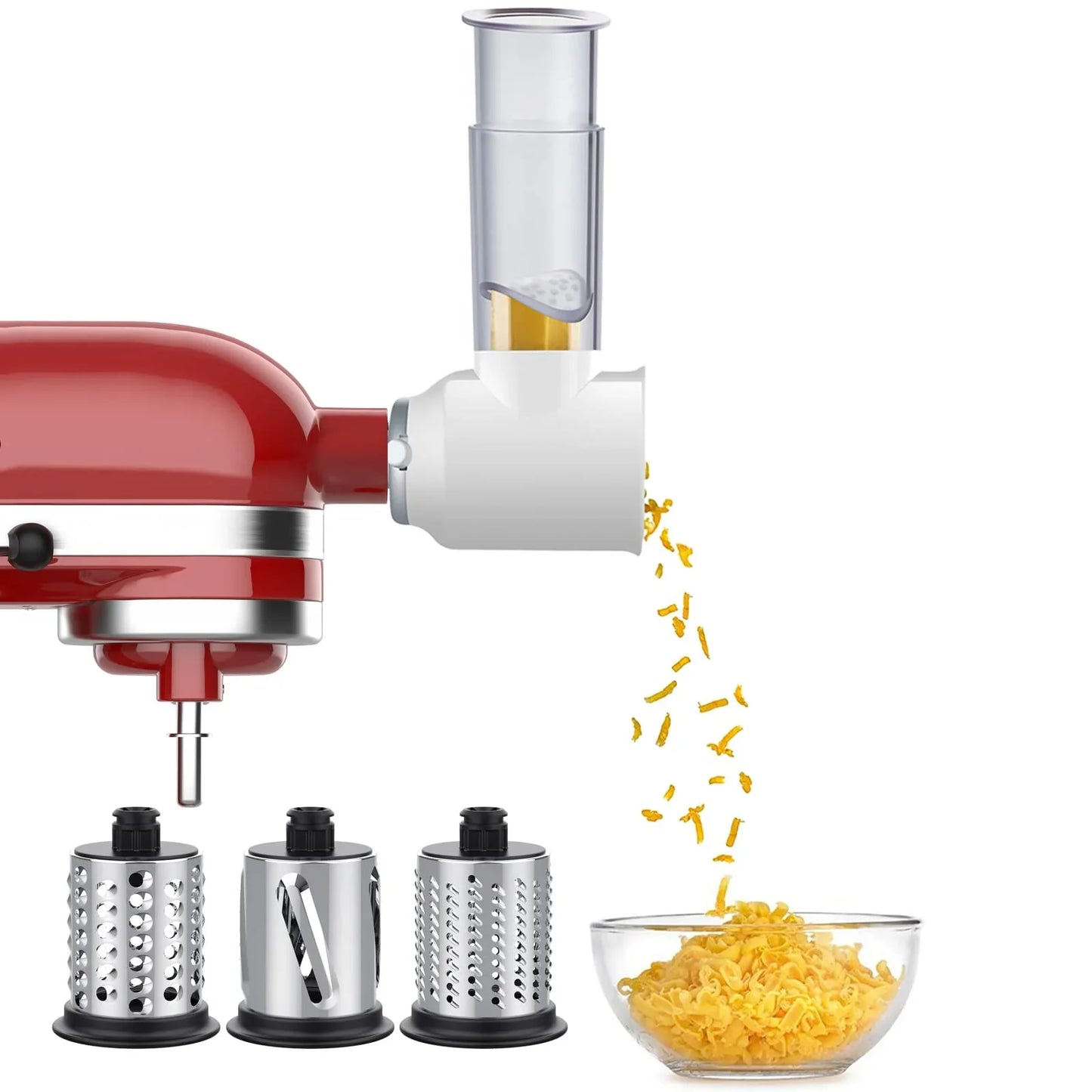 Gvode Slicer Shredder Attachment for KitchenAid Stand Mixers - Dishwasher Safe Vegetable & Cheese Grater, Salad Maker