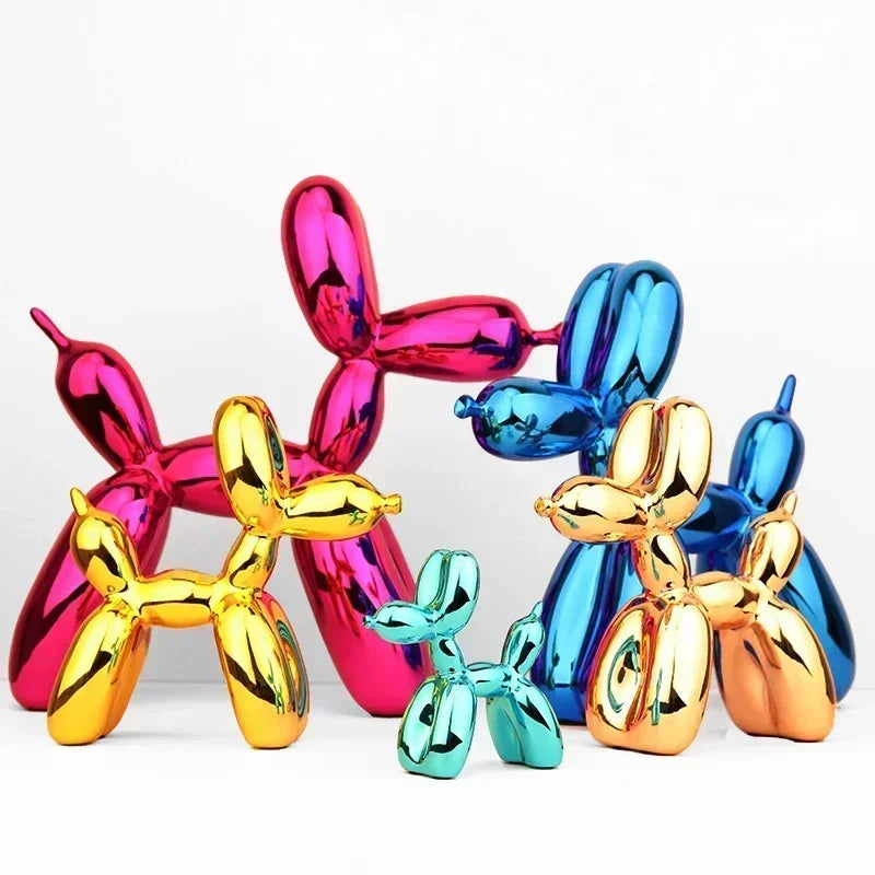 Resin Balloon Dog Sculpture – Nordic Animal Figurine for Home, Office Table Decoration & Unique Gift