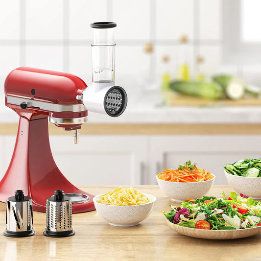 Gvode Slicer Shredder Attachment for KitchenAid Stand Mixers - Dishwasher Safe Vegetable & Cheese Grater, Salad Maker