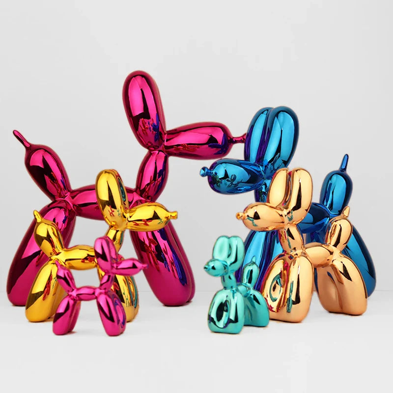 Resin Balloon Dog Sculpture – Nordic Animal Figurine for Home, Office Table Decoration & Unique Gift