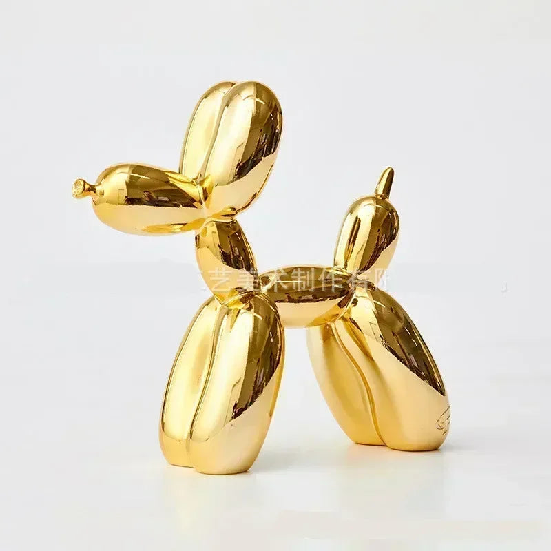 Resin Balloon Dog Sculpture – Nordic Animal Figurine for Home, Office Table Decoration & Unique Gift