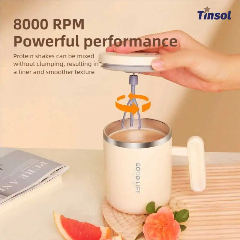 New Mini Electric Blender – Portable Protein Powder & Shake Blender with Electric Coffee Mug for Travel, Home, and Kitchen Use