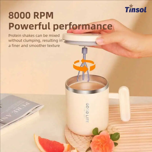 New Mini Electric Blender – Portable Protein Powder & Shake Blender with Electric Coffee Mug for Travel, Home, and Kitchen Use