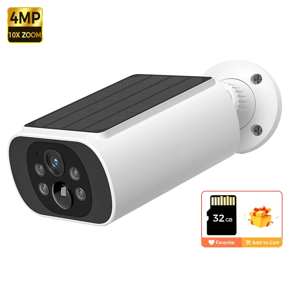 ALEVIO 2.5K Outdoor Solar Camera - Wireless WiFi Security Camera with PIR Motion Detection, Full-Color Night Vision, AI Detection & Ultra Standby Time