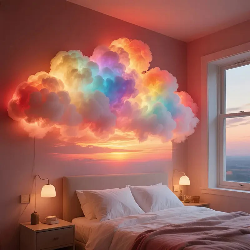 3D Thunder Cloud LED Ambient Light – Remote & APP Control, DIY Color Changing Lamp for Living Room, Game Room, and Party Decor