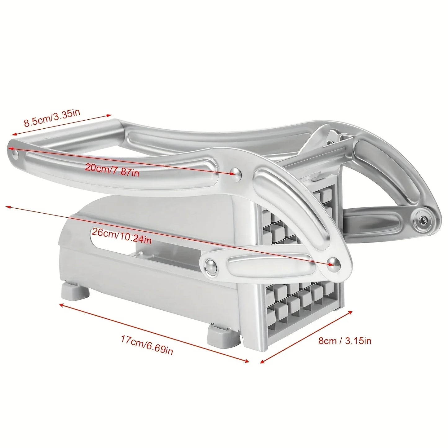 One Piece Stainless Steel French Fry Cutting Machine - Multifunctional Potato Slicer with Adjustable Blade
