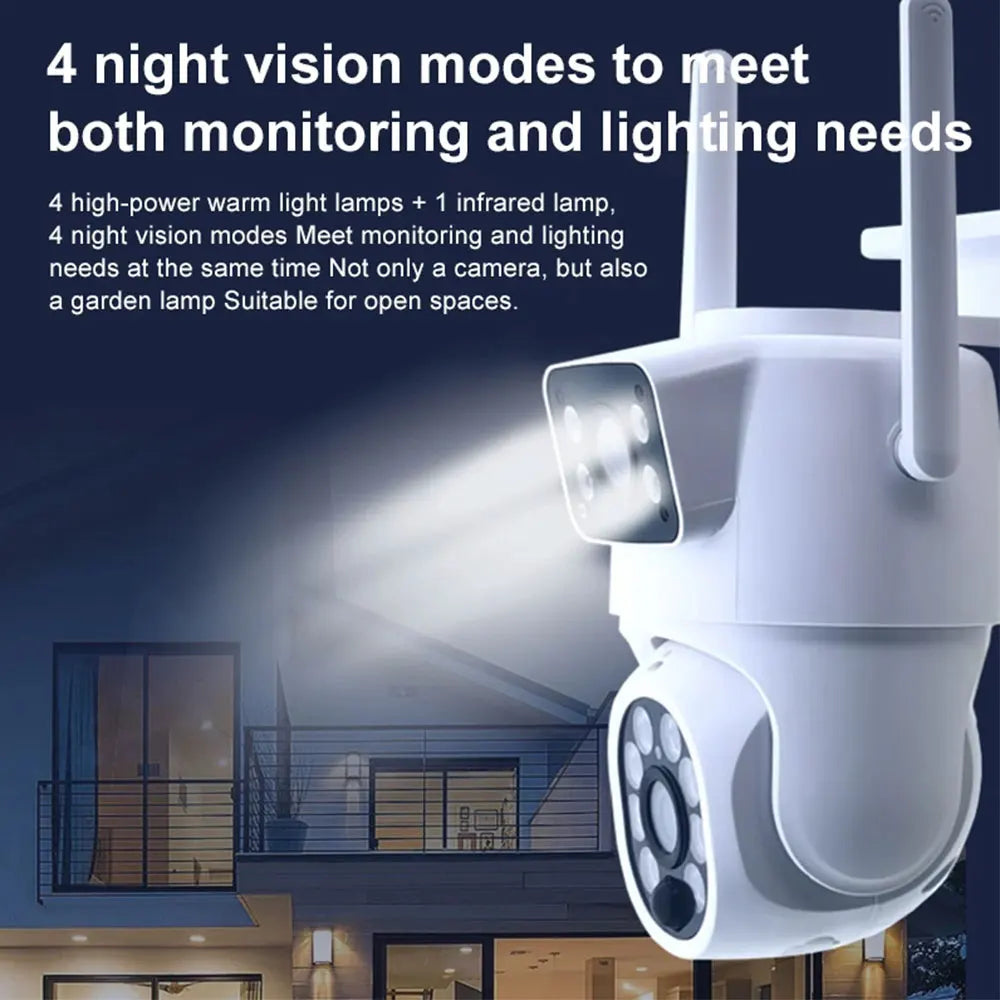 Tuya Solar Camera WiFi Outdoor 8MP Dual Lens 4K Wireless PTZ Security Camera – Low Power Battery, Motion Detection, Dual Screen, and Remote Viewing
