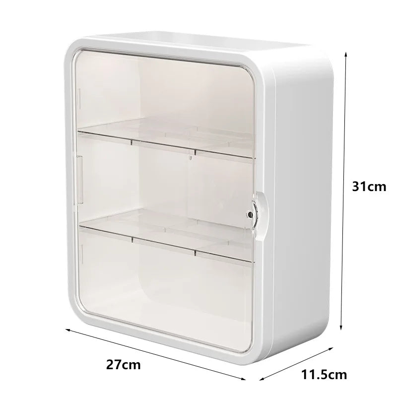 Wall-Hanging No-Punch Family Installation Medical Cabinet - Multi-Layer Storage Rack for Drugs, Toys, and Sundries