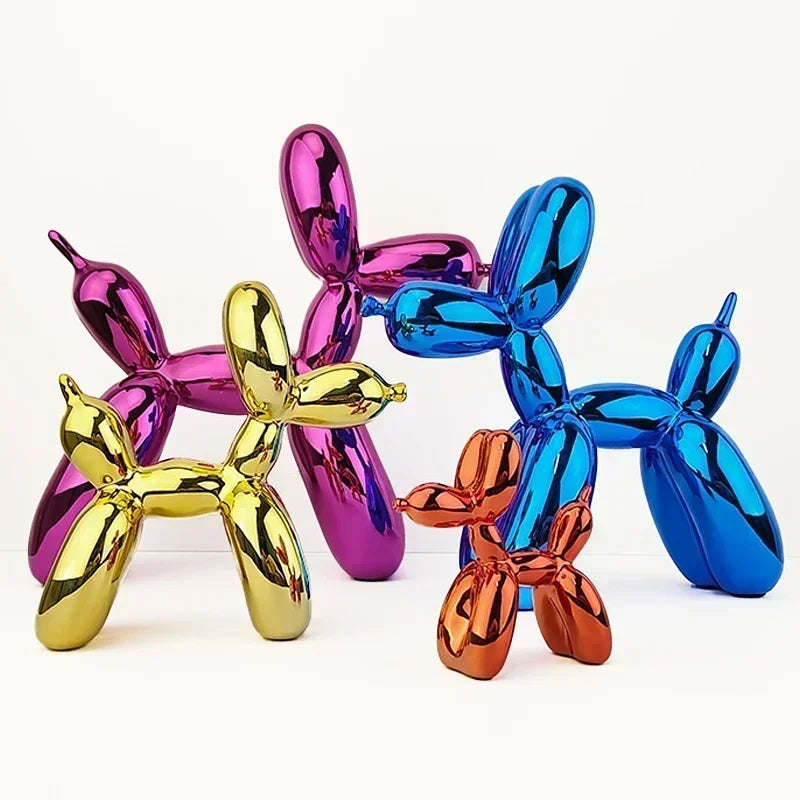Resin Balloon Dog Sculpture – Nordic Animal Figurine for Home, Office Table Decoration & Unique Gift