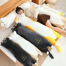 Cartoon Cat Plush Body Pillow – Soft Kawaii Cute Cat Stuffed Cushion for Sofa, Travel, and Home Decor