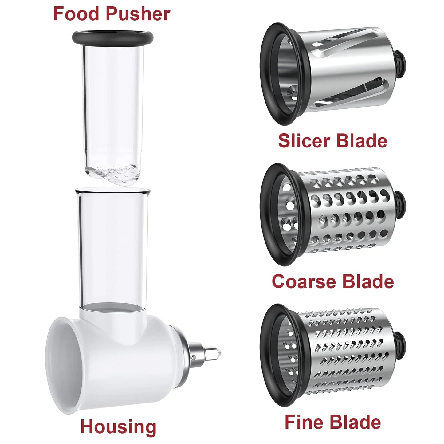 Gvode Slicer Shredder Attachment for KitchenAid Stand Mixers - Dishwasher Safe Vegetable & Cheese Grater, Salad Maker