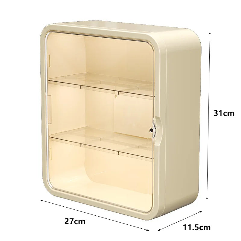 Wall-Hanging No-Punch Family Installation Medical Cabinet - Multi-Layer Storage Rack for Drugs, Toys, and Sundries