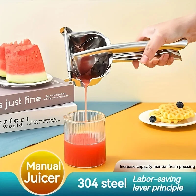 Stainless Steel Manual Juice Squeezer - 304 Kitchen Gadget for Fresh Citrus and Fruit Juices